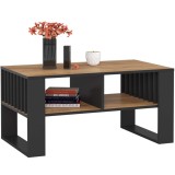 Masuta cafea ROCKFORD, cu blat din PAL, 92x53x45 cm, stejar craft si negru Household NewTrend