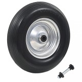 vidaXL Roată de roabă cu osie, 4.00-8, PU solid, 390 mm