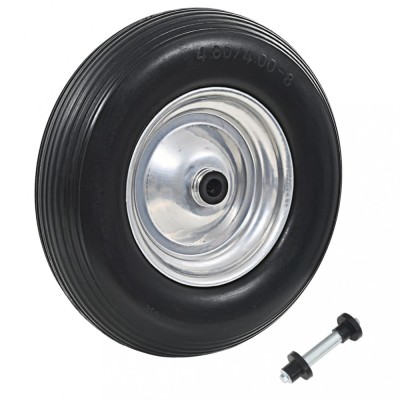 Gossi roata de roaba cu osie, 4.00-8, pu solid, 390 mm foto