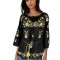 Bluza dama tip ie 257 negru mahon/auriu , marimea 3XL