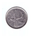 Moneda Canada 25 cents/centi 2005, stare buna, curata, ciupita