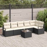 Cumpara ieftin Set de canapele pentru grădină cu pernă 7 pcs Maro și Crem
