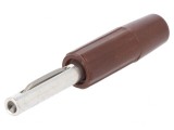 Mufă banană 4mm maro neizolat 10A 60VDC, DELTRON
