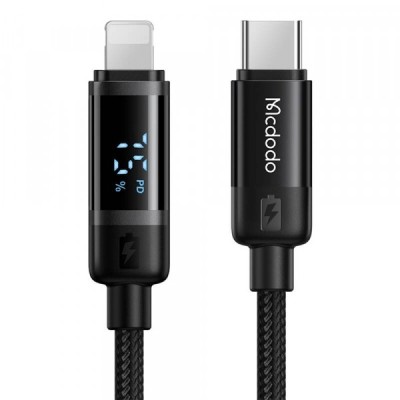 Cablu Date si Incarcare USB-C - Lightning McDodo CA-5210 Bat Display, 36W, 1.2m, Negru foto