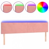 Cumpara ieftin Tablie de pat cu LED, roz, 200x5x78/88 cm, catifea