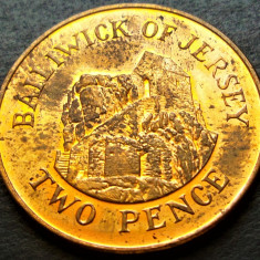 Moneda exotica 2 PENCE - JERSEY, anul 1998 * cod 2420 = A.UNC PATINA