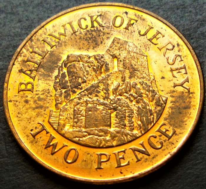 Moneda exotica 2 PENCE - JERSEY, anul 1998 * cod 2420 = A.UNC PATINA
