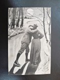 Fotografie tip carte postala, intalnire romantica, 1901