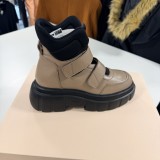 Ghete Damă din Piele Naturală 100% &ndash; Model Chunky cu Barete Velcro, &icirc;n cutie, Nou