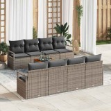 vidaXL Set de canapele pentru grădină 9 pcs Gri
