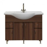 Dulap inferior Bianca Plus 105 cu lavoar, culoare Aida nuc
