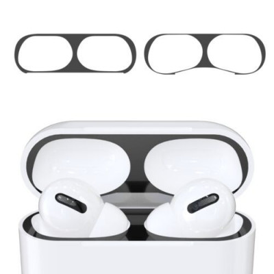 Set 2 Aparatori de praf pentru casti Apple AirPods Pro, Kwmobile, Negru, Plastic, 50975.01 foto