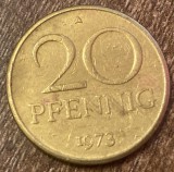 C50 - Moneda foarte veche - Germania Democrata DDR - 20 pfennig - 1973 - litera A