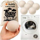 Set 6 bile de uscare din lana naturala pentru uscator Ruhhy