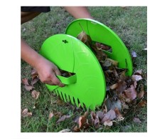 Colector manual de frunze, 2 buc, din plastic, dimensiuni 36 X 31 cm, cu maner integrat, verde