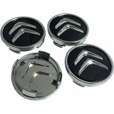 Set 4 Capace Jante Aliaj Citroen 60mm, Argintiu/Negru