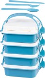 Caserola alimentara MagicHome cu 4 compartimente si tacamuri, 4x800 ml