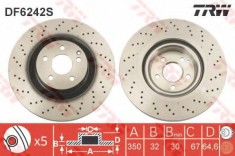 Disc frana MERCEDES S-CLASS Cupe (C216) (2006 - 2013) TRW DF6242S