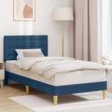 vidaXL Cadru de pat cu headboard albastru 100 x 200 cm Țesătură 42027778