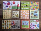 (9) Lot 12 șervețele vintage de colecție - modele deosebite de primavara / Pasti
