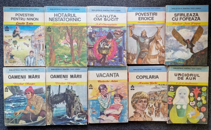 Lot 10 carti BIBLIOTECA PENTRU TOTI COPIII: Sfarleaza, Canuta, Povestiri Eroice