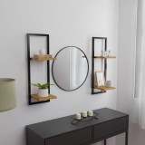 VidaXL Rafturi de perete 2 buc. 25x25x75 cm lemn masiv acacia/oțel