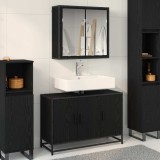 Cumpara ieftin Set de mobilier pentru baie 2 buc. Stejar Negru 90 x 33 x 60 cm