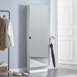 Cumpara ieftin Dulap Pantofar pentru Incaltaminte cu 5 Rafturi si Usa cu Oglinda, Material PAL Alb, 160x48x20 cm, [en.casa]