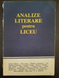 ANALIZE LITERARE PENTRU LICEU