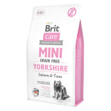 Brit Care Mini Yorkshire, Somon, hrană uscată fără cereale c&acirc;ini, 2kg