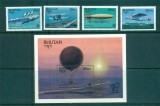Bhutan 1983 - Istoria zborului, avioane, baloane, serie si colita neuzata