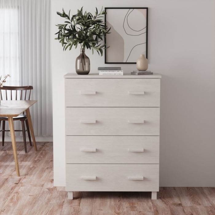 vidaXL Servantă, alb, 79x40x103,5 cm, lemn masiv de pin