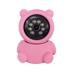 Video Baby Monitor AB80 cu Wi-Fi detectare miscare, vedere nocturna, monitorizare 360, slot microSD, roz