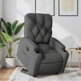 vidaXL Fotoliu rabatabil cu ridicare pe verticală, gri &icirc;nchis, textil
