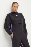 Adidas bluza Express femei, culoarea negru, cu glugă, modelator, IX3742