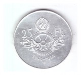 Moneda Ungaria 25 forinti/forint 1956, 10 ani de forinti, stare foarte buna, Europa, Argint