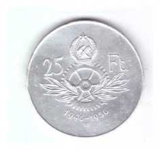 Moneda Ungaria 25 forinti/forint 1956, 10 ani de forinti, stare foarte buna
