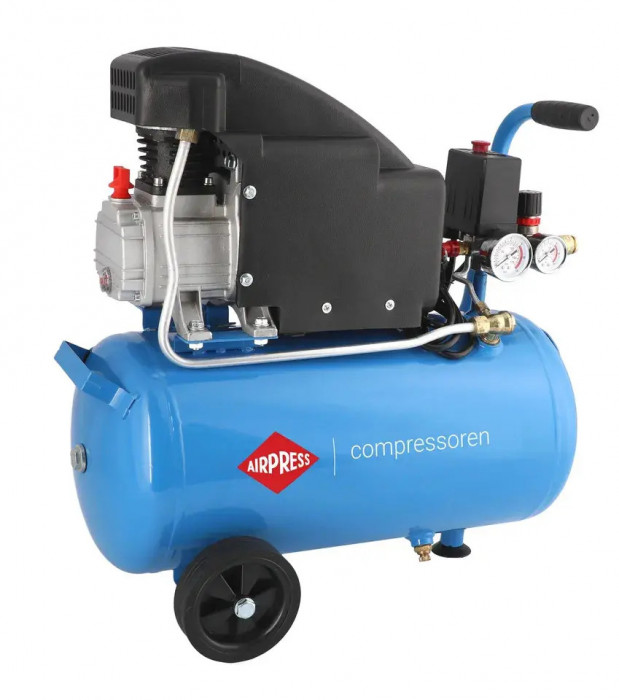 Compresor de aer profesional cu piston - Blue Series 1.1kW, 150L/min, 8 bari - Rezervor 24 Litri - AirPress-HL150/24-36744E