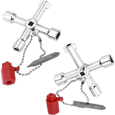 Set 2x cheie universala multifunctionala pentru tablouri electrice 6in1 - Gri foto