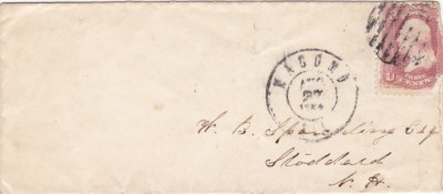 AMS @ - PLIC SUA 1862, FRANCATURĂ SIMPLĂ, francat cu 3 Cents MICHEL 18, 1861/1869 foto