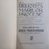 BIBLIOTECA MARILOR PROCESE.FALIMENTUL BANCA FRANCO-ROM&Acirc;NA-VIRGIL Z.SOARE-1931 R4