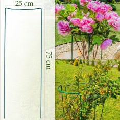 Suport metalic de flori, pentru exterior, set 3 bucati, 25x75 cm, verde