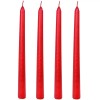 Set Lum&acirc;nări Decorative, Monocolore, șlefuite, Roșu, 4 Bucăți, 2.5x25 cm, Parafină, Oem