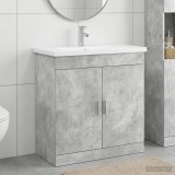 Cumpara ieftin Set de mobilier pentru baie Gri Beton 81 x 40 x 84,5 cm