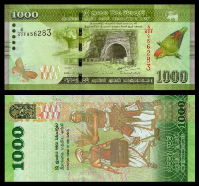 SRI LANKA █ bancnota █ 1000 Rupees █ 2019 █ P-127f █ UNC █ necirculata foto