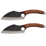 Cumpara ieftin Set 2 Cutite Macelarie DEPOX, 27cm, Otel Inoxidabil, Lemn, Husa Piele, Manual, 15.5cm Lama