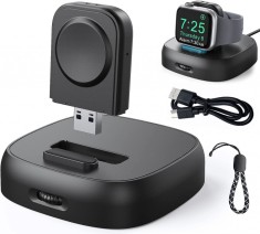Incarcator fara fir pentru Apple Watch Delidigi, ABS, negru