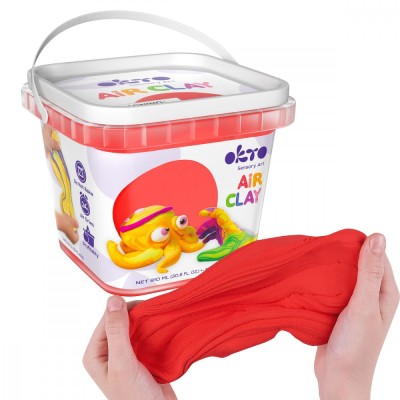 Air Clay pentru modelaj, 200g, Okto - Rosu foto