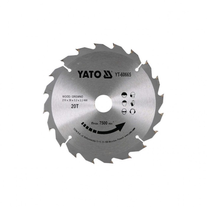 Disc circular lemn 210 x 30 x 3.2 mm 20 dinti Yato YT-60665