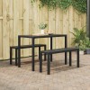 VidaXL Set de masă pentru grădină cu pernă 3 pcs Antracit Oțel 42001769